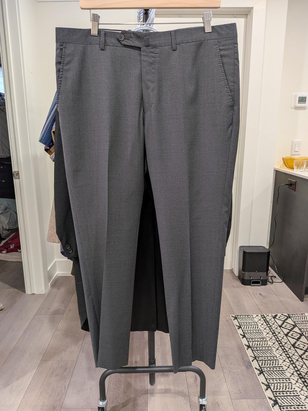 Gabo Napoli Men's Grey Wool Dress Trousers US 36 Made in Italy Tailored Fit